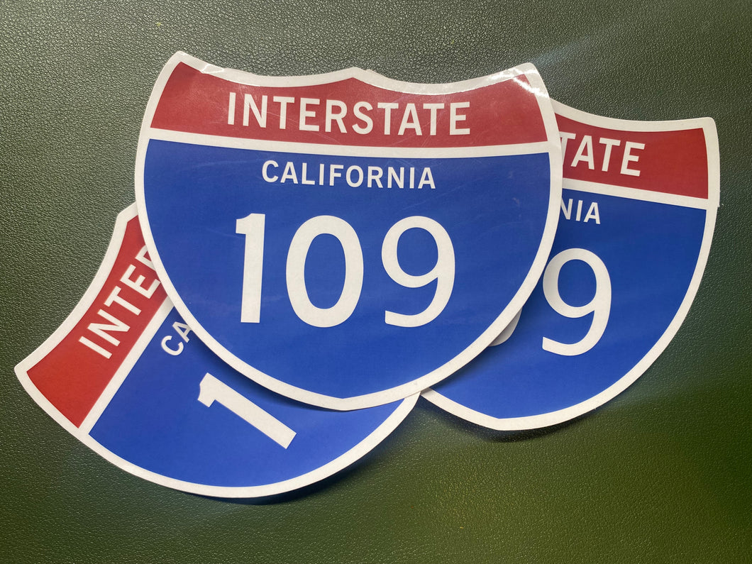 10 9 California Highway Stickers